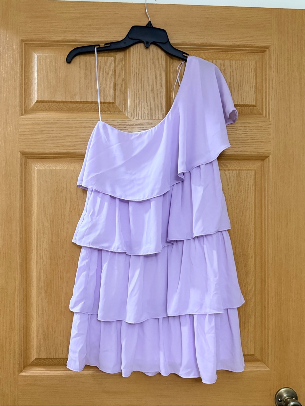 HYFVE Lilac One-Shoulder Tiered Ruffle Dress